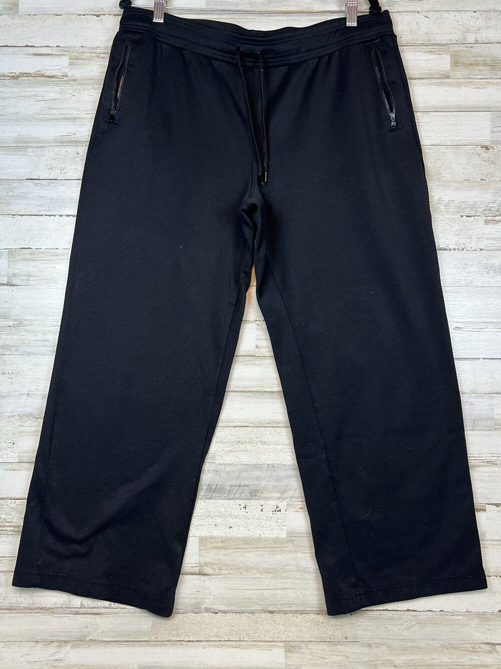 Lauren Ralph Lauren Active Womens L Black Drawstring Straight Leg Lounge Pants